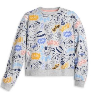 Disney Critters All-Over Print Sweatshirt | Gray | Pullover Size Large